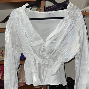 Shiny White Holiday Top